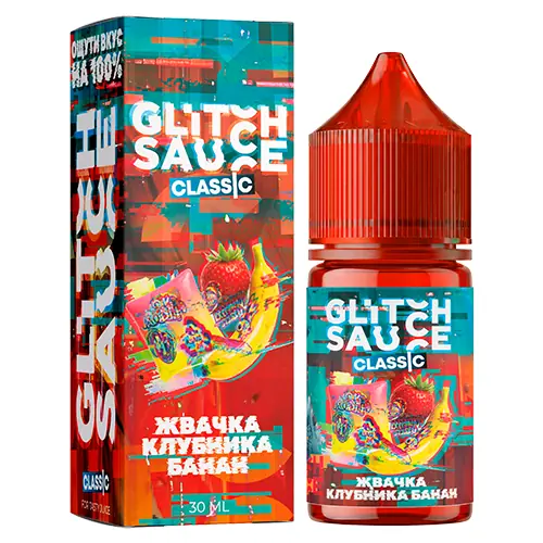 Жвачка клубника-банан 20мг Glitch Sauce Classic SALT 30мл Жидкость