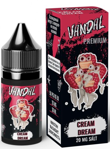 Cream Dream (Малиновый Йогурт) 20мг VANDAL PREMIUM SALT 30мл Жидкость